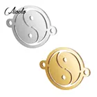 5 шт.лот из нержавеющей стали Taoism Taichi Yin and yang соединители браслетов DIY Ожерелье Подвески Подвеска ювелирные изделия аксессуары