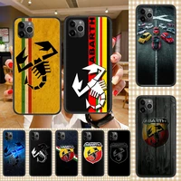 italy sports car abarth logo phone case cover hull for iphone 5 5s se 2 6 6s 7 8 12 mini plus x xs xr 11 pro max black luxury