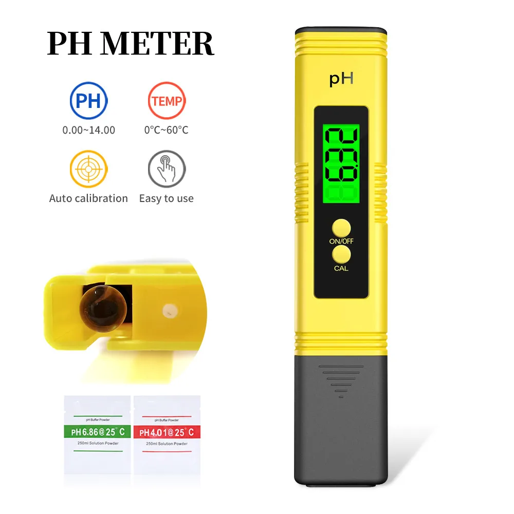 

High Accuracy Meter Digital Water Tester Digital 0-14 PH Meter Tester LCD Water Purity Aquarium Filter with Backlight with box