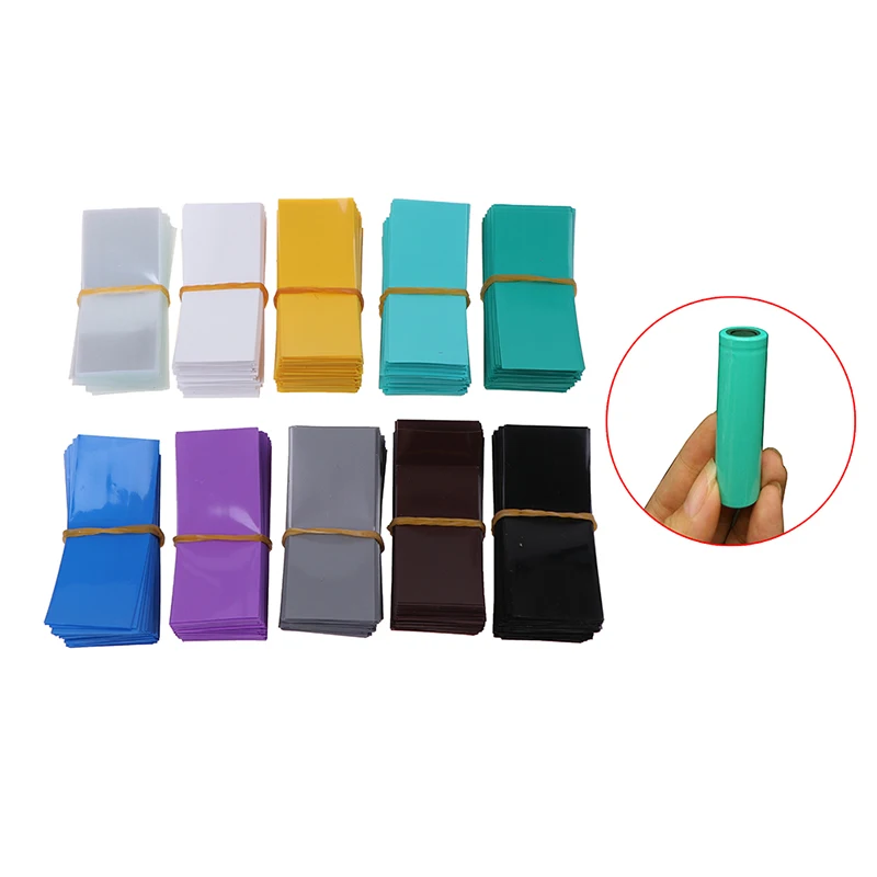 

100pcs/ lot Lithium Battery Encapsulation Tube 18650 Dedicated Heat Shrink Tubing Wrap Insulated Renew Cover Skin PVC Film