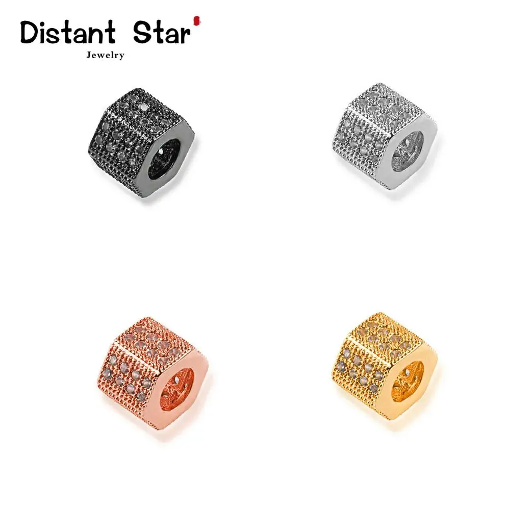 7*8mm High Quality Brass Cubic Zirconia Gold Silvery Jewelry Accessories Diy Bracelet Necklace Beads Making Hole|Бусины| |