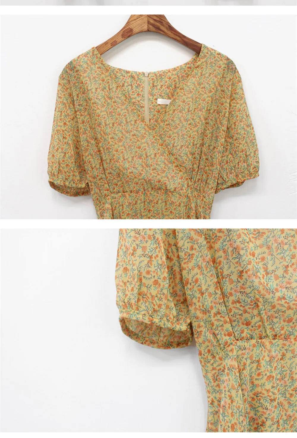 Женское летнее шифоновое платье с коротким рукавом и принтом|Женские платья| |