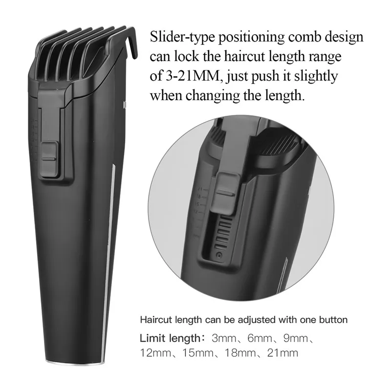 

CkeyiN 2 IN 1 Electric Hair Clipper Nose Eyebrow Trimmer Beard Haircut Rechargeable Hair Cutting Machine Trimmer Cutter