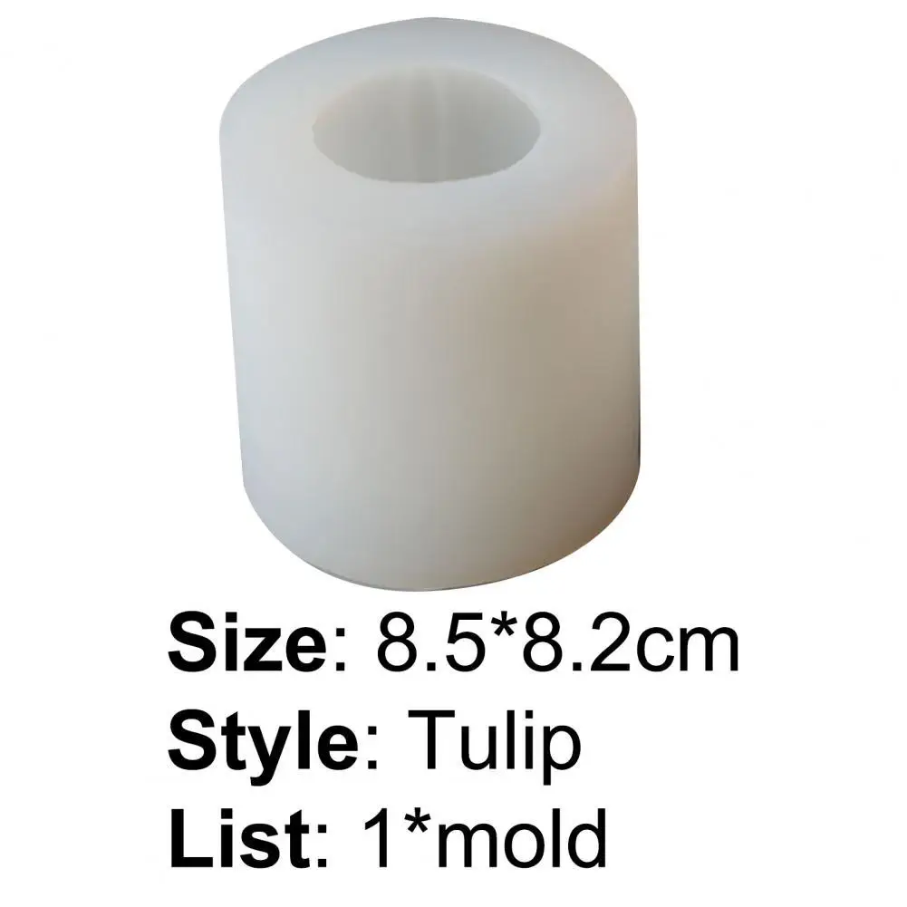 

Scented Mold 3D Reusable Tulip Shape Soft Handmade Candle Mold for Party