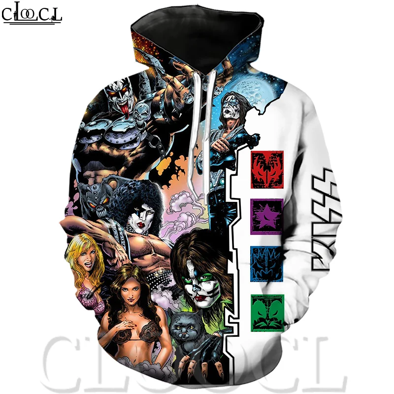 Модная Толстовка HX с 3D принтом рок-певицы KISS Band мужской женский спортивный костюм