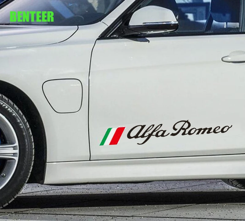 

2pcs Car Door Sticker For Alfa Romeo Giulia Giulietta 159 156 MITO Stelvio 147 Sportiva Auto Accessories