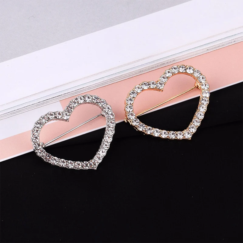 Женская модная брошь в Корейском стиле форме сердца со стразами|Броши| |