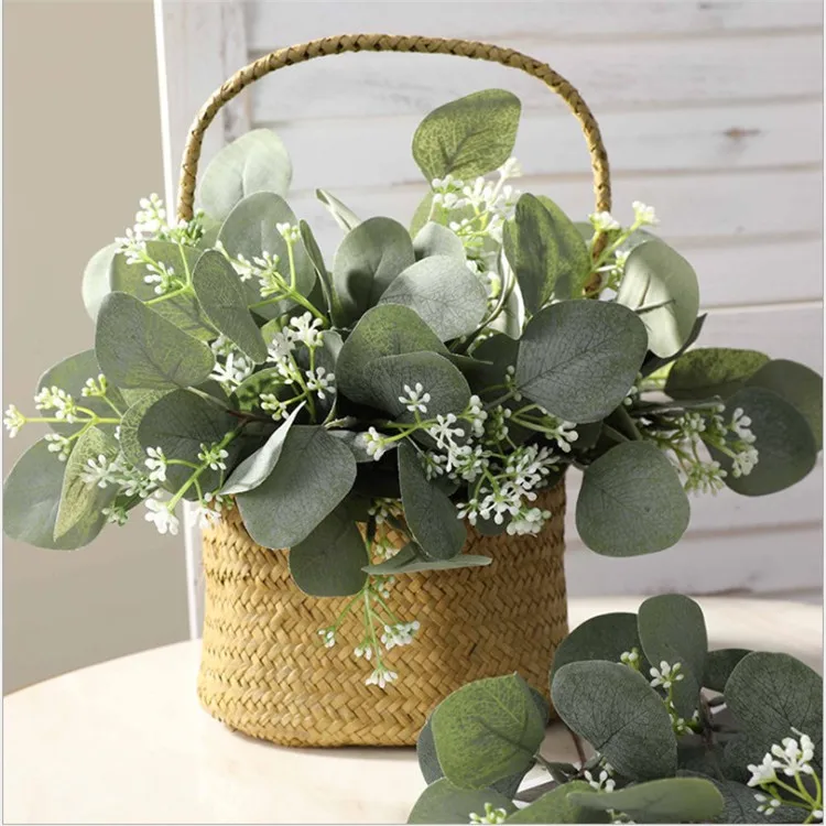 

Artificial Eucalyptus Leaves Stems Eucalipto Branches Artificial Plants for Floral Bouquets Wedding Holiday Greenery Decor