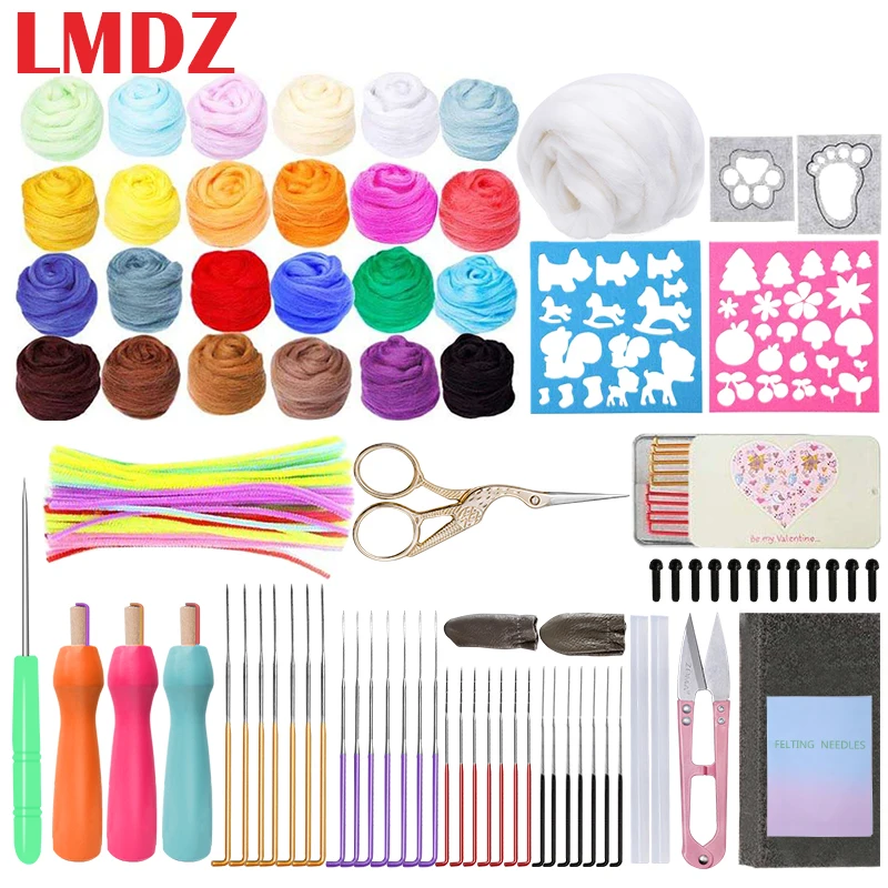 LMDZ иглы для валяния Комплект Шерсть ровинг набор инструментов шерсть войлок