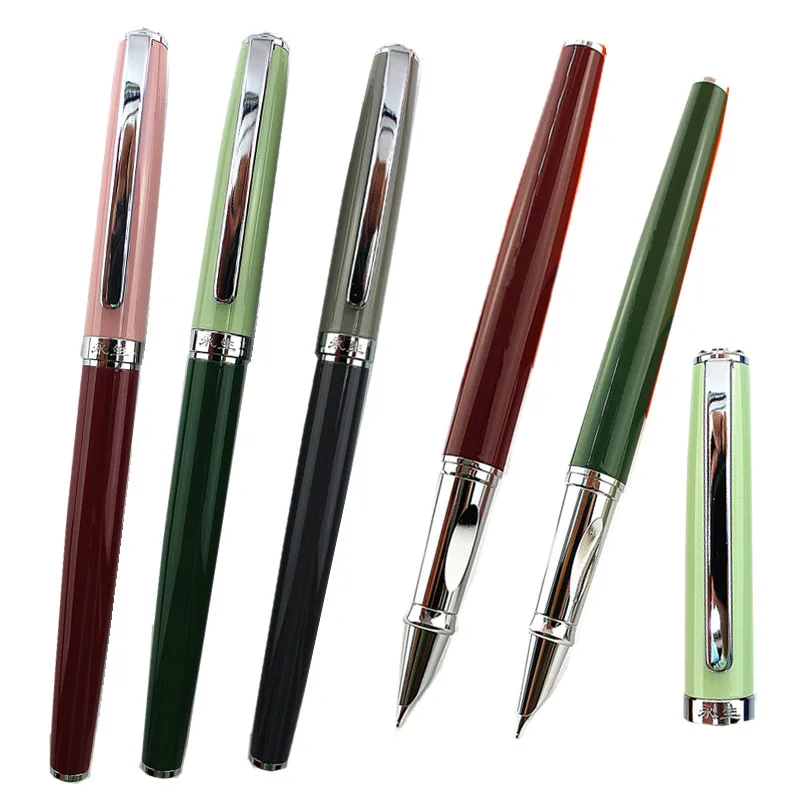 

1Pcs luxury Metal Fountain Pen Barrel Morandi Season Color 0.38mm Iridium Nib Ink Pen Office Business gift pen