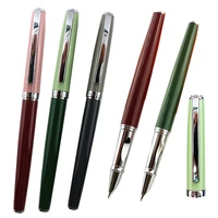 1pcs luxury metal fountain pen barrel morandi season color 0 38mm iridium nib ink pen office business gift pen