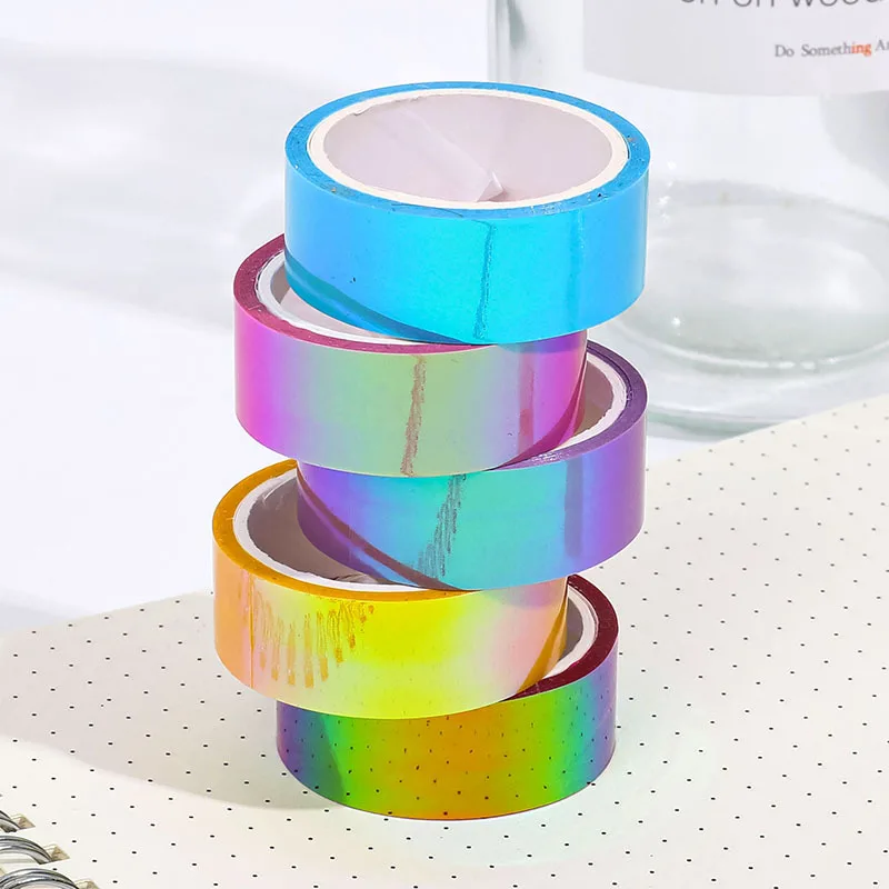 Galaxy Light Year Series Rainbow laser Planner Handbook Decorative Washi Masking Tape School Supplies Stationery Album Stickers images - 6