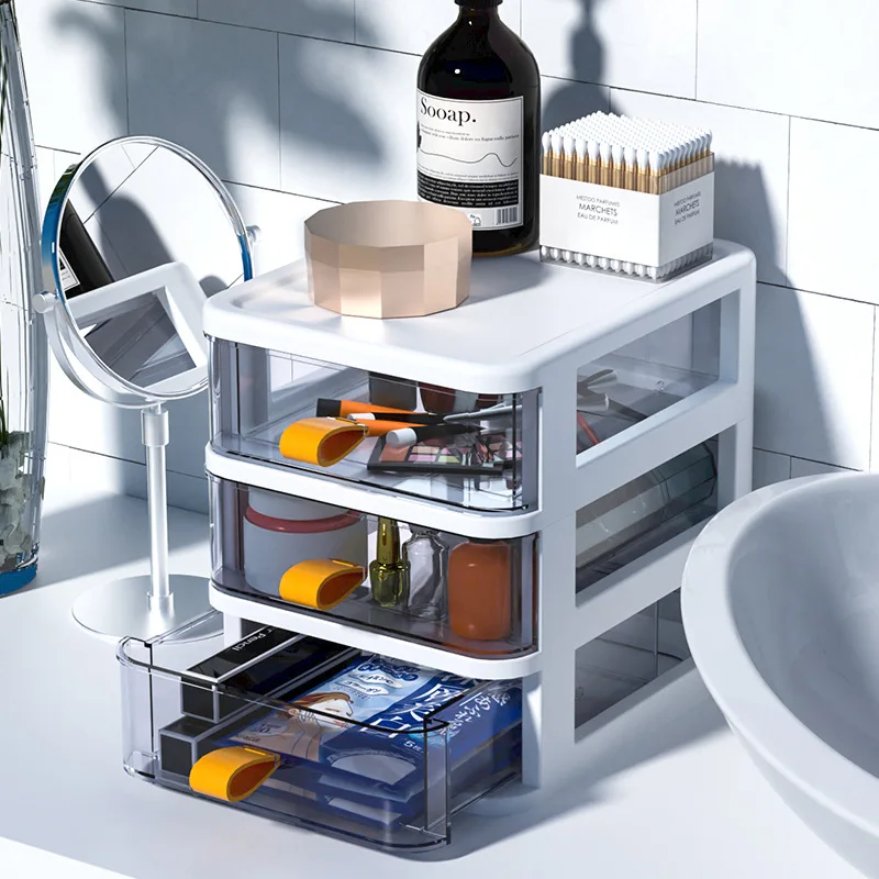 

Transparent Desktop Organizer Boxes Small Storage Drawers Plastic Container Multilayer Desk Stationery Organizer Key Storage Box
