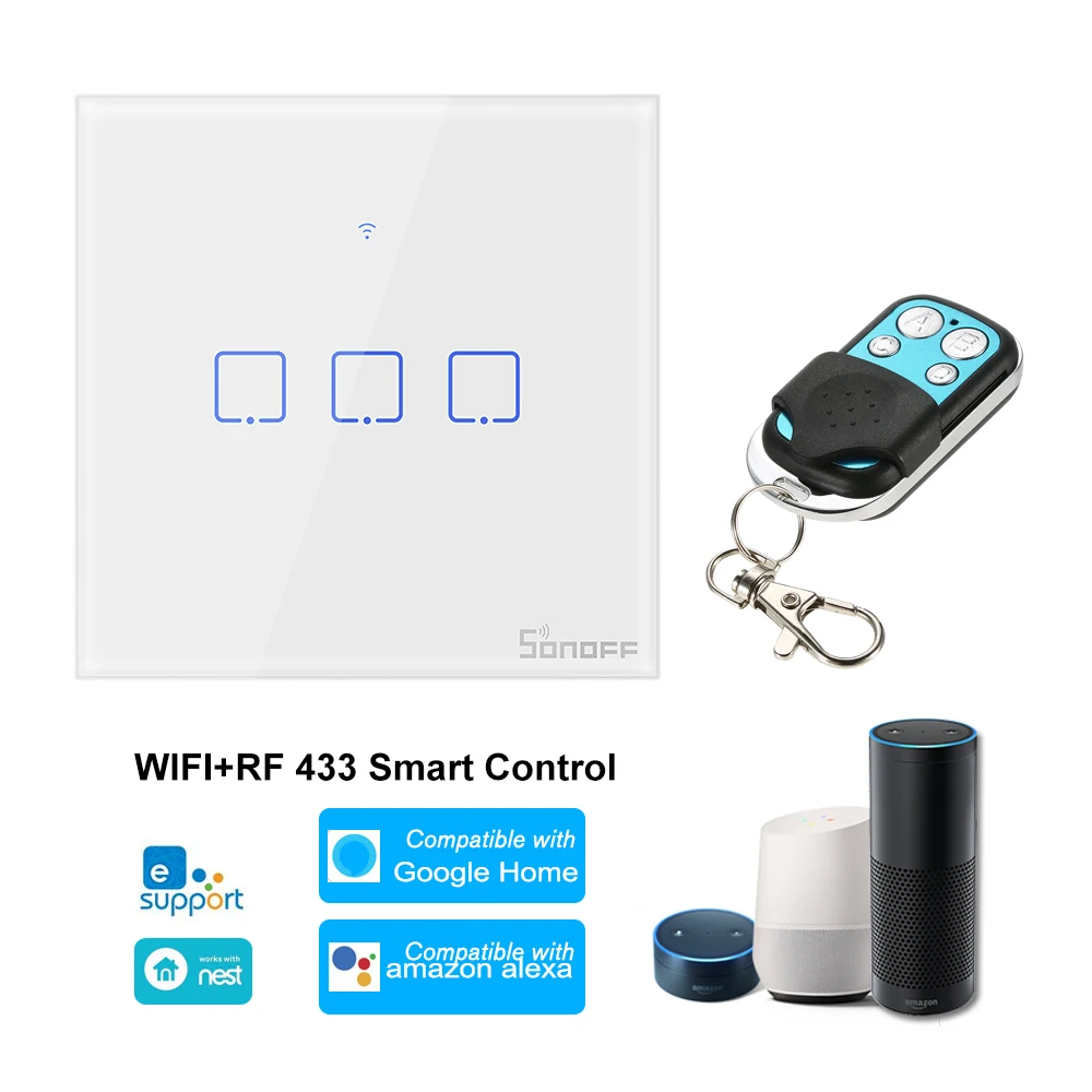 Настенный светильник ель SONOFF T1 с поддержкой Wi Fi 433 МГц|Модули для умного дома| |