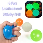 Светящиеся блестящие шарики 6,5 см, блестящая липкая настенная игрушка для снятия стресса, стресса, тревожности, сжимаемая игрушка для детей