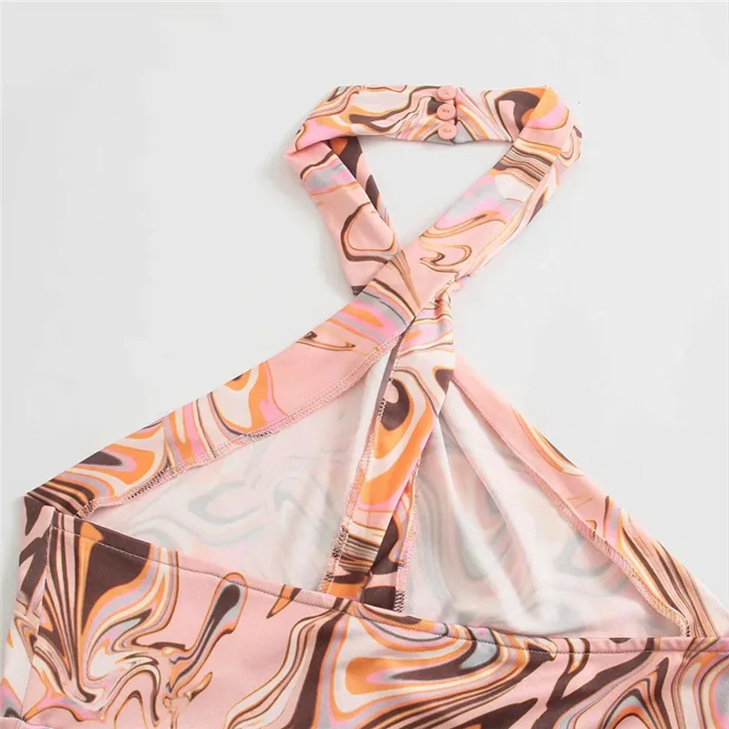 

TRAF Za 2021 Bodycon Jumpsuit Women Halter Backless Long Jumpsuit Woman Summer Fashion Cut Out Yoga Casual Sexy Bodysuit