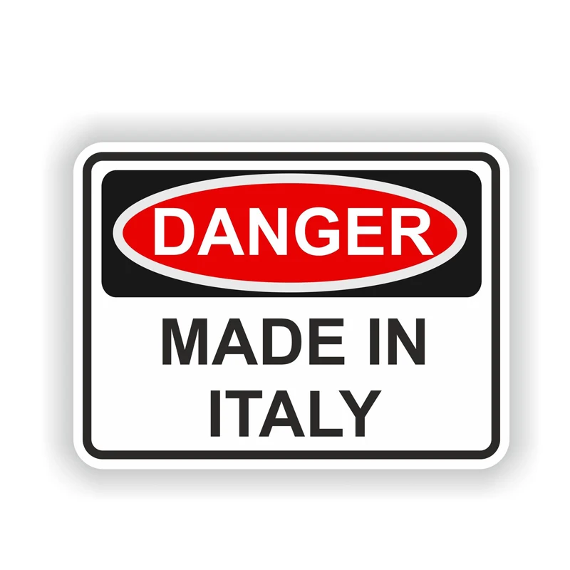 

Personality Car Styling MADE IN ITALY DANGER Warning Car Sticker Body Decal Cover Scratches Waterproof
