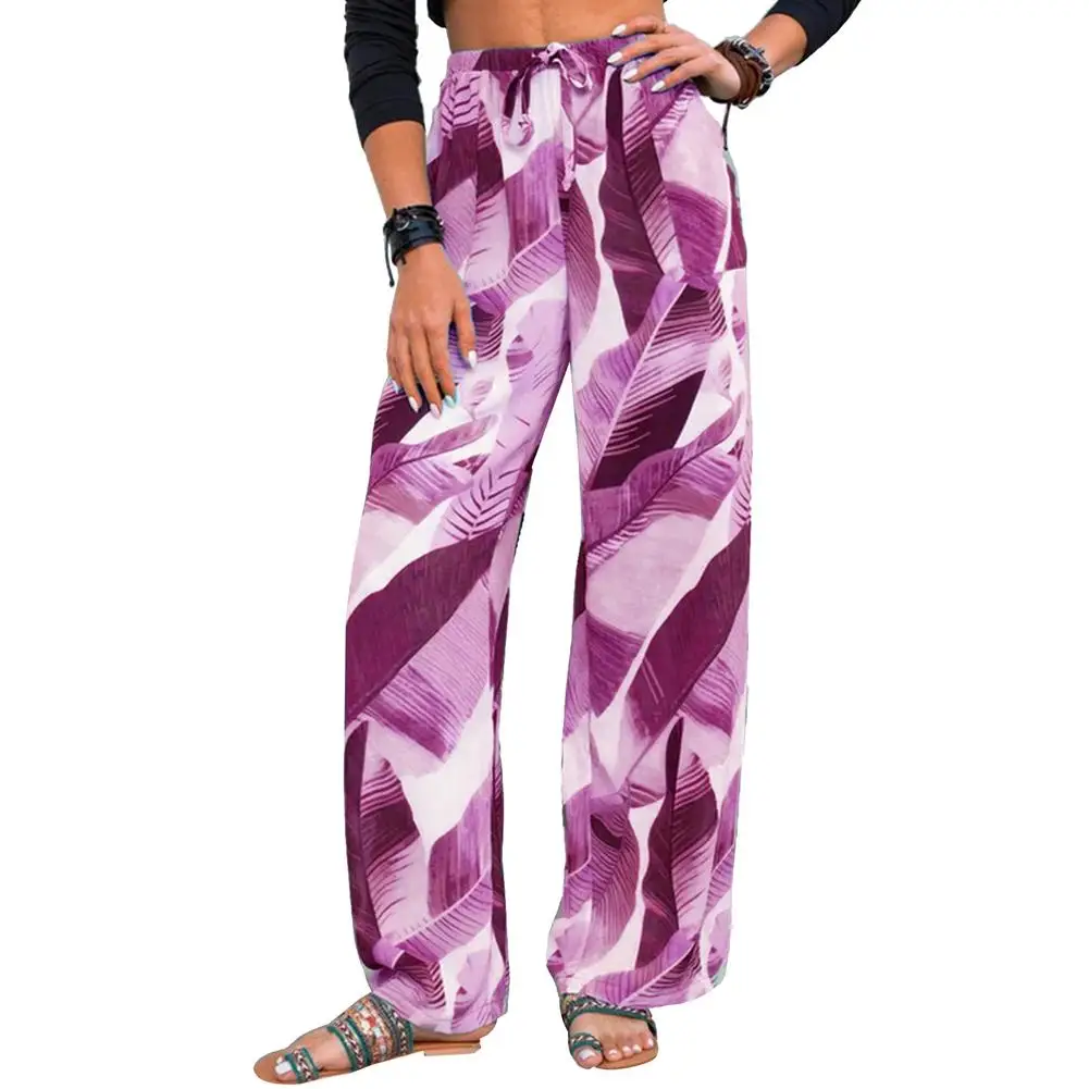 

2021 Spring Fashion Plaid Printed Wide Leg Pants Ladies Retro Mid-waist Button Pants Women Summer Casual Pants Streetwear