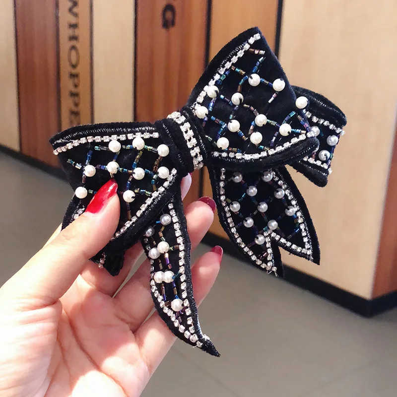 

Korean style elegant imitation imitation pearl node single spring fixture for women's hair fixture accessories