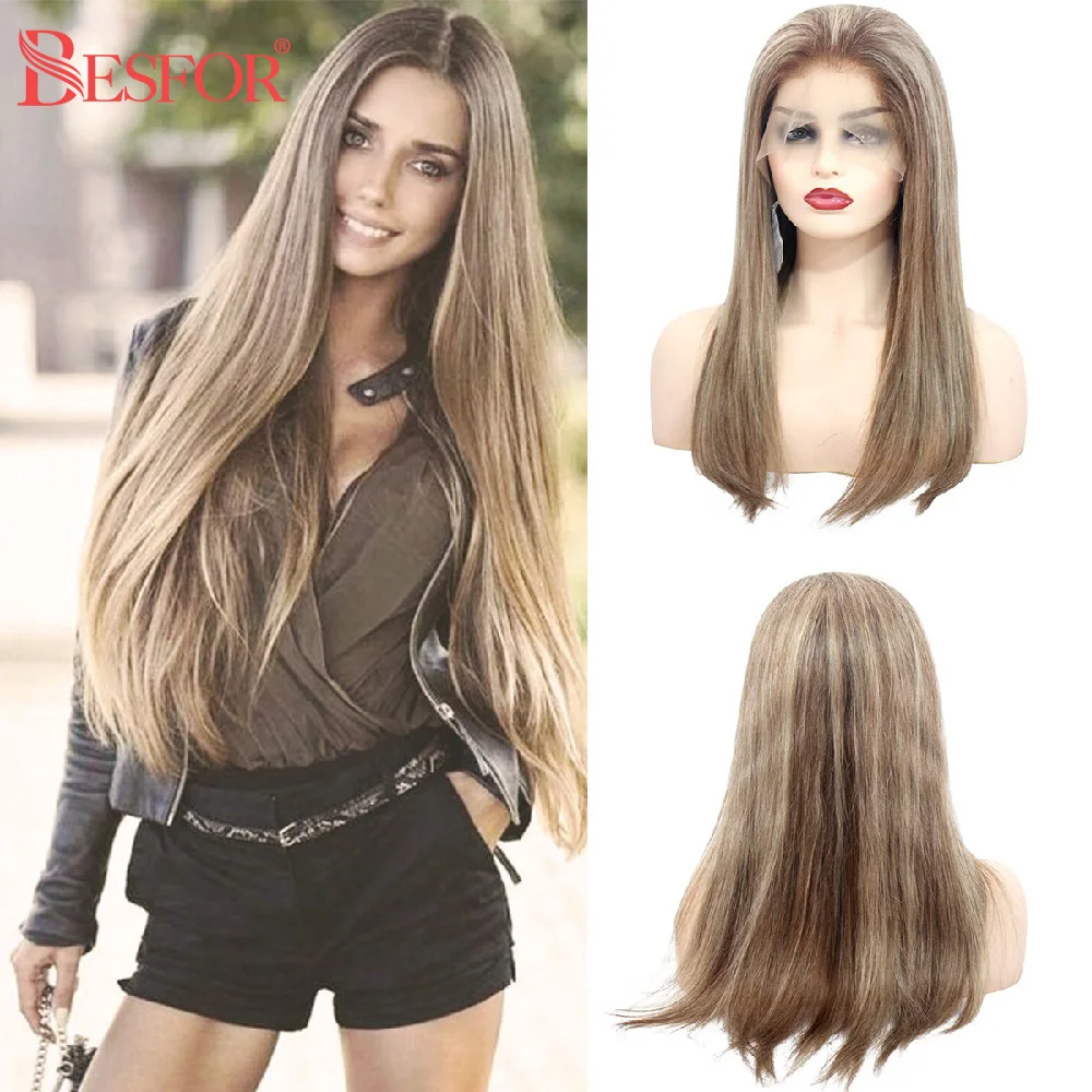 BESFOR прямые 13*6 парик с фронтальным кружевом человеческие волосы для малышей