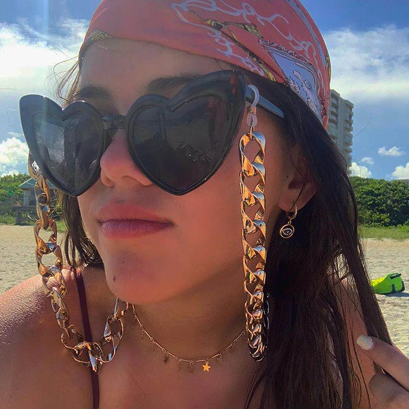 

Цепочка для очков женская в стиле панк, модный металлический шнурок в винтажном стиле, ожерелье с держателем для очков