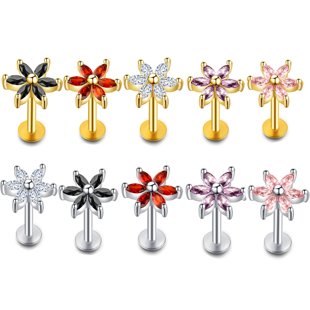 1 шт. 16 г стальное кольцо для губ циркониевые серьги ушей пирсинга | Украшения и