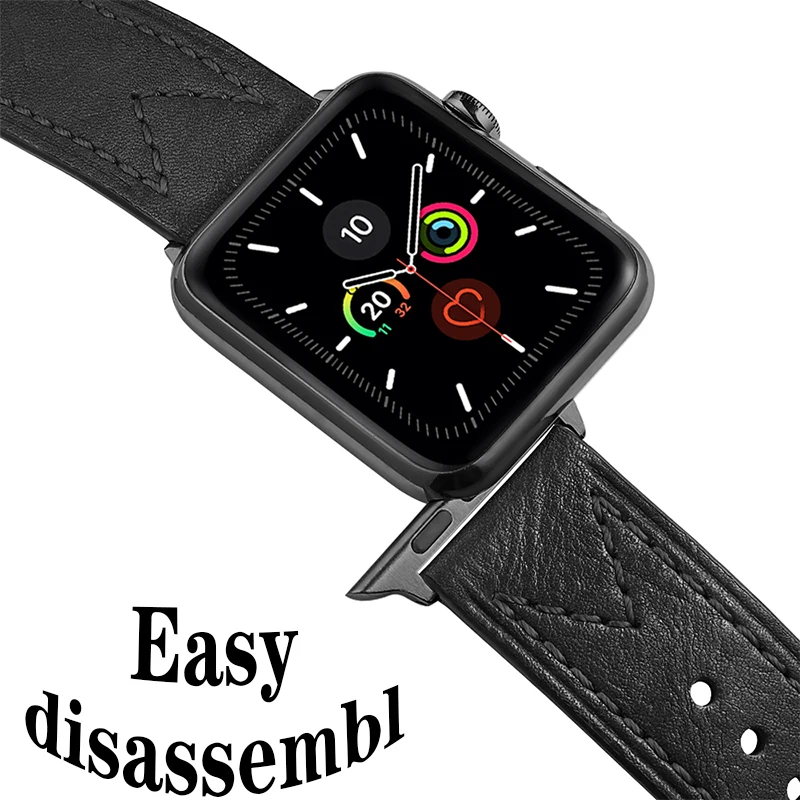 

Genuine Leather Strap For Apple Watch band 44/40MM 42/38MM leather watchwand for iwatch series 5 4 3 2 1 bracelet leather bands