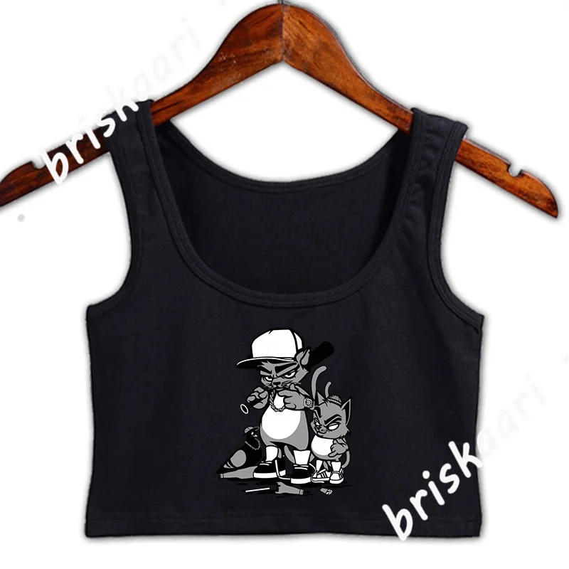 

Animal Gangs Crop Top Women Gents Tops Summer Style Customize S-XXL Famous Letters Comical Vest