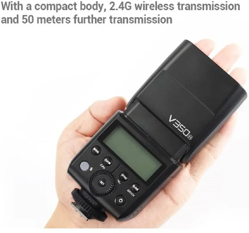 Фото GODOX V350N мини компактный размер 2,4G беспроводная вспышка для камеры TTL 1/8000s HSS литий-ионная аккумуляторная батарея для зеркальной камеры Nikon №2