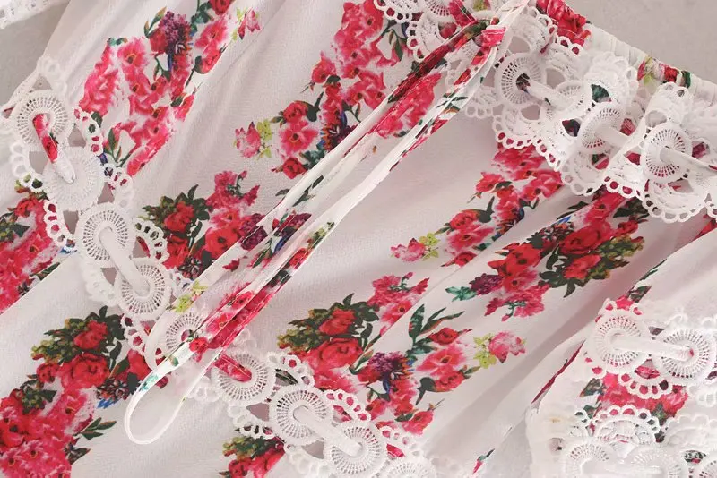 Новое Женское кружевное мини-платье в стиле пэчворк с цветочным принтом женское