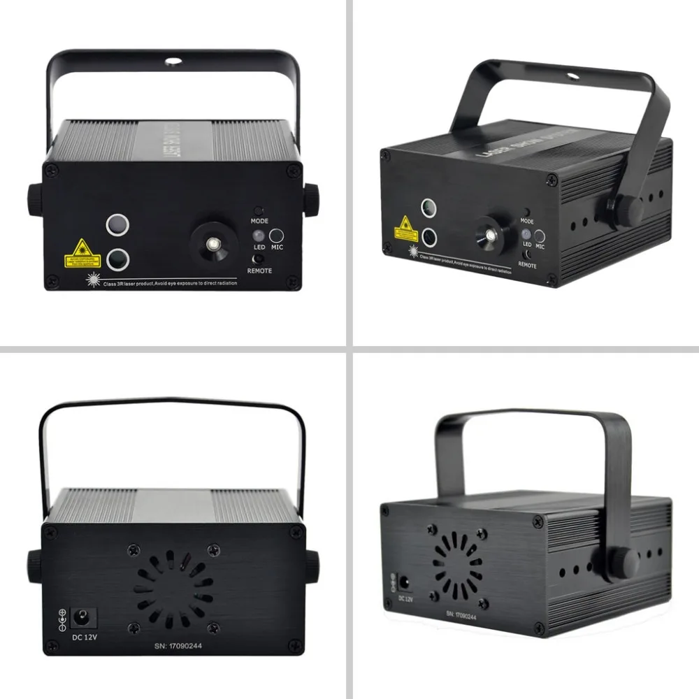 Лазерный мини проектор 12 красных и зеленых узоров сценическое освещение 3 Вт