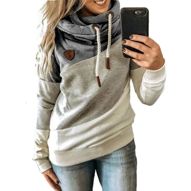 

Women Patchwork Hooded Sweatshirt Autumn Winter Leopard Print Harajuku Drawstring Hoodie Casual Long Sleeve Pullover Tops Female