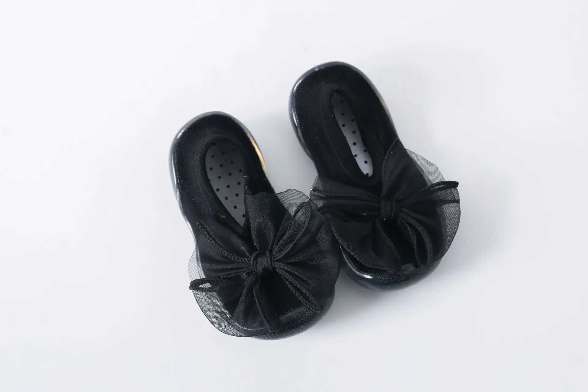 Black-Big-Bow Удобные нескользящие носки с мягкой подошвой для малышей; носки для мальчиков и девочек; Повседневная сетчатая обувь - Цвет: Black-Big-Bow