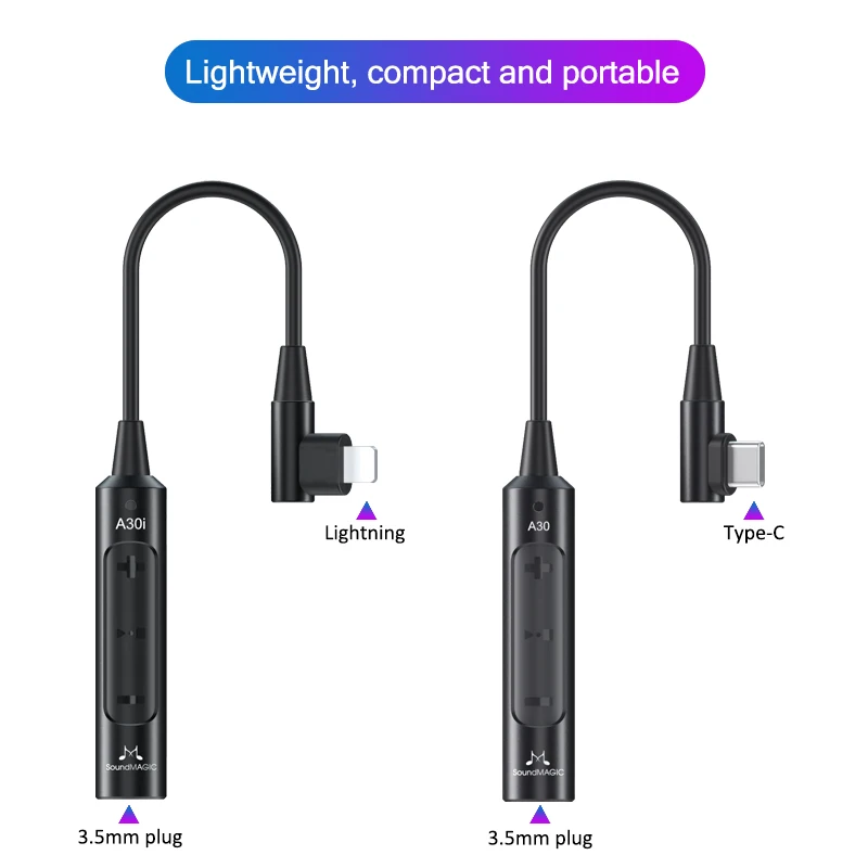 Портативный Hi Fi усилитель SoundMAGIC A30i с разъемом Lightning IOS на 3 5 мм для наушников