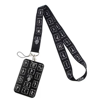 fd0238 viking rune button phone holder funny neck with key ring id card diy card cover with lanyard