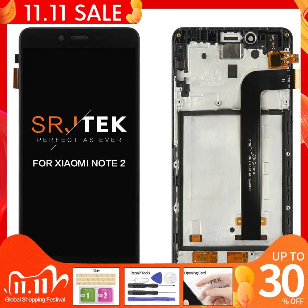 100% протестирован для XiaoMi Redmi Note 2 ЖК дисплей сенсорный экран с рамкой в сборе