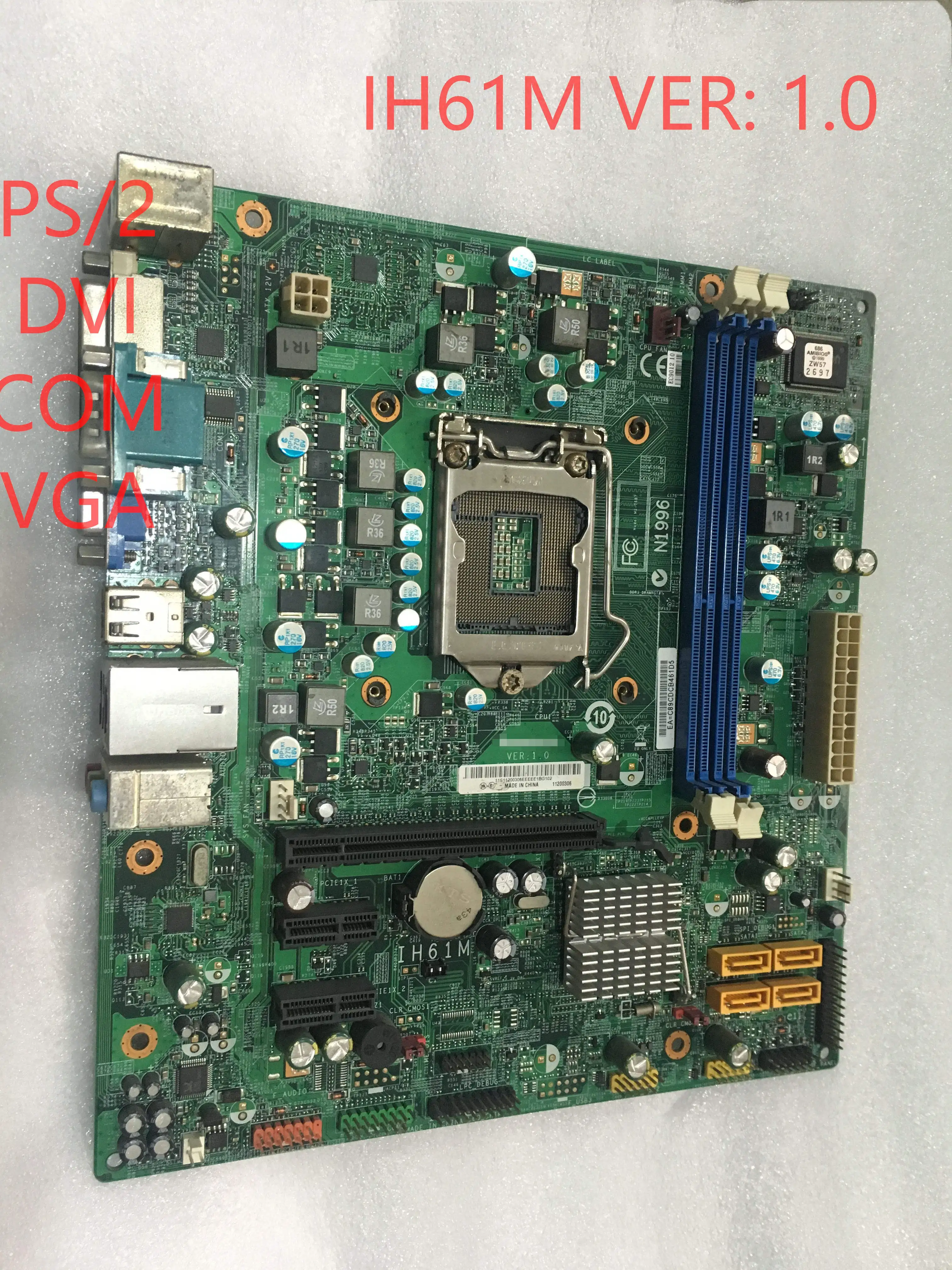IH61M VER: 1,0 оригинальная материнская плата для Lenovo IH61M M4300 M4360 M4380 1155 H61 материнская плата IH61M VER: 1,0 (поддерживает процессор 32NM)
