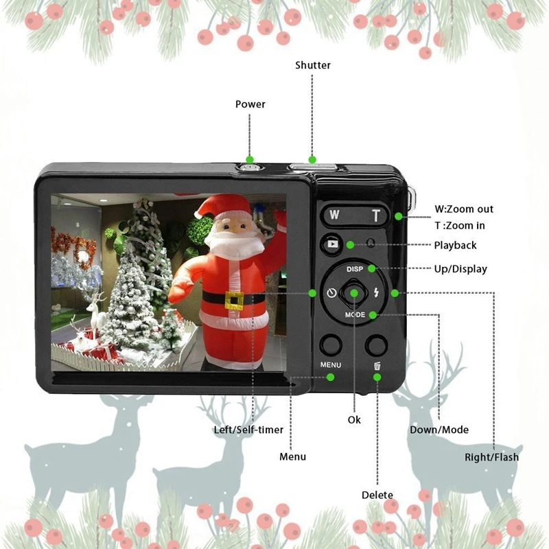 8 Megapixel Inch TFT LCD Rechargeable HD Digital Camera Video Students Cameras with 8X Zoom / 12 MP/HD | Электроника
