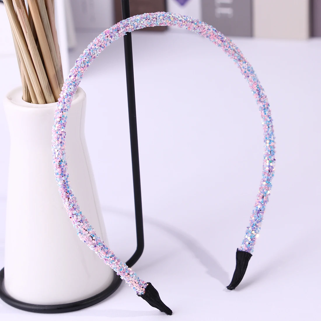 14pcs-2 14 шт./лот, блестящие резинки для волос для девочек, детские модные повязки на голову с блестками, милые детские аксессуары для волос, обруч на голову - Цвет: 14pcs-2