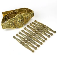 sunspicems caucasus belt breastplate sets for women weddingstage jewelry metallic pattern belly chain adjustable length 2020