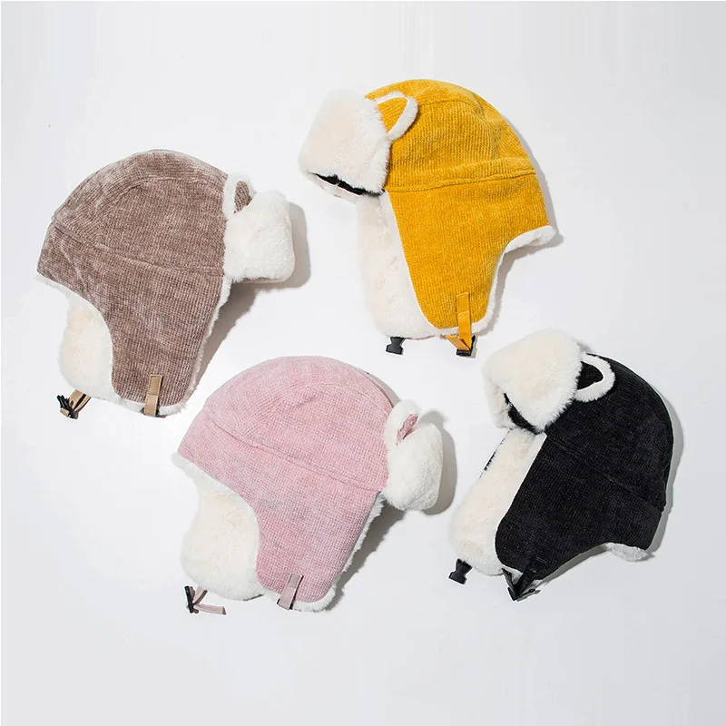 2020 хит продаж Вельветовая зимняя шапка-бомбер для детей Русская Шапка с