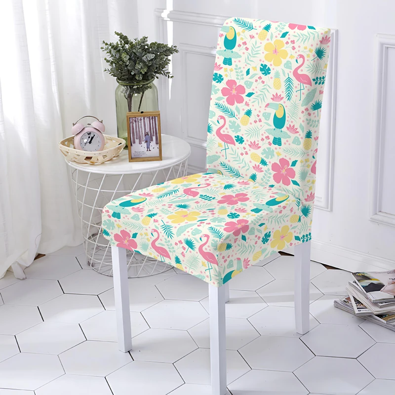 Эластичный Чехол для стула с изображением розового фламинго | Дом и сад