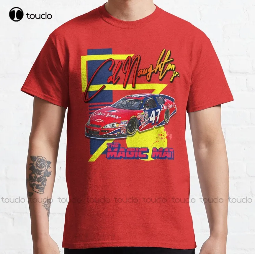 

Cal Naughton Jr // The Magic Man Talladega Nights Racing Design Classic T-Shirt Mens Funny Tee Shirts Custom Aldult Teen Unisex