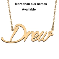 cursive initial letters name necklace for drew birthday party christmas new year graduation wedding valentine day gift
