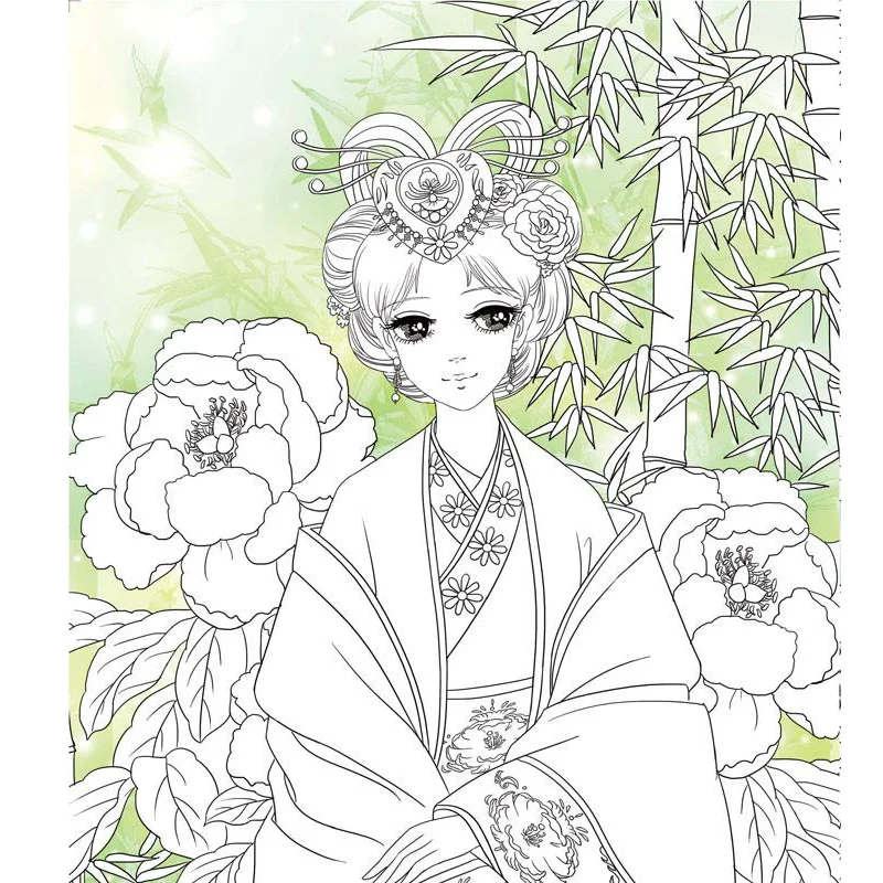 1 книжка-раскраска древняя красота для девушек рисование книги взрослых и детей