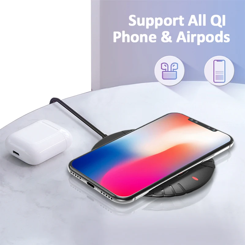 ! ACCEZZ QI Беспроводное зарядное устройство для iphone X 8 Plus XR 11 Pro XS MAX зарядная площадка