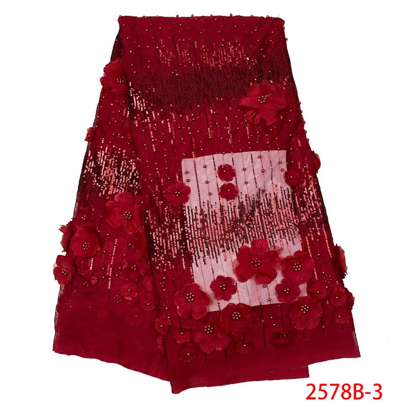 

Sew on Applique African Lace Beaded Fabric Dubai Sequin Dresses Flower Tulle Pearl Lace Embroidered Wedding Dress AMY2578B