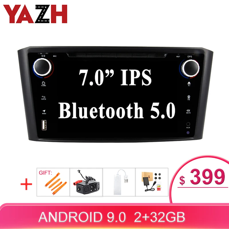 Автомагнитола YAZH 2 Din мультимедийный проигрыватель для Toyota Avensis 2008 Android 7 0 HD IPS гб + 32