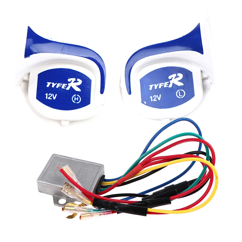 

Автомобильный звуковой сигнал R-type, 12 В, цифровой электрический звуковой сигнал * 1 набор из 2 мотоциклов, многотональный, набор рогов 8-тональ...