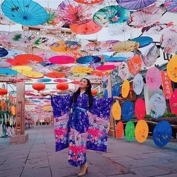 Масляный бумажный зонт в китайском классическом стиле ручная работа